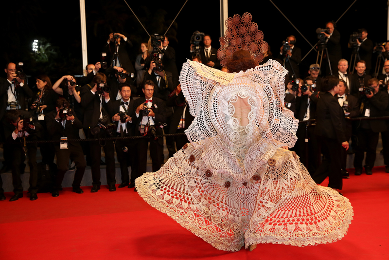Illustration for article titled More Cannes Fashion: Gorgeous Gowns and Hideous Hooded Dresses